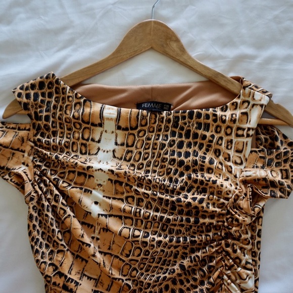 Animal print ruched dress - Picture 2 of 12